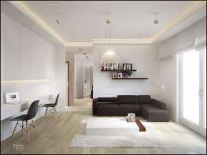 Interior design visualization 40m2 flat - living room