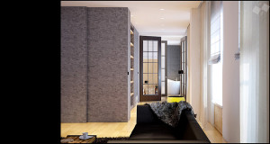 Interior projectand visualization of a loft in London - Hallway