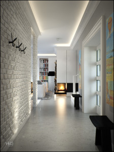 Interior design visualizations in Milanowek - hallway