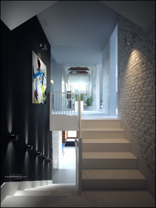 Interior design visualizations in Milanowek - stairway