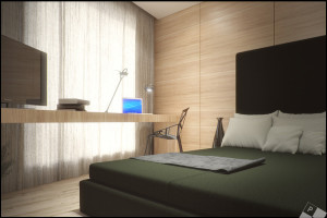 Modern minimalistic interior visualization - bedroom