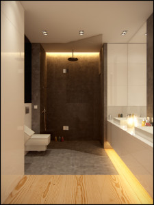 Interior design and visualization of a 80m2 flat - bathroom