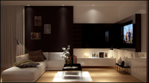 Interior design and visualization of a 80m2 flat - living room