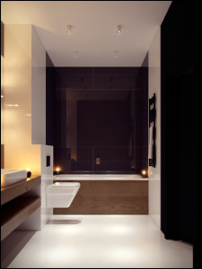 Interior design and visualization of a 70m2 flat - bathroom