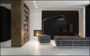 Interior design and visualization of a 70m2 flat - living room