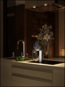 Interior design and visualization of a 70m2 flat - kitchen detail