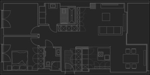 Interior design and visualization of a 70m2 flat - plan